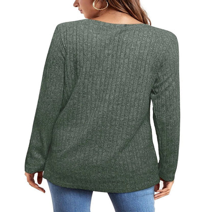 Fantaslook Long Sleeve Shirts for Women Crew Neck Casual Tunic Tops Lightweight Pullover