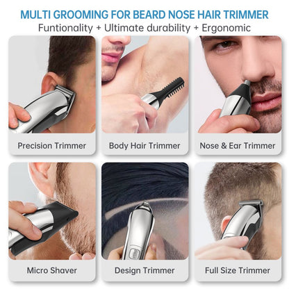 Mens Hair Clipper, 16 in 1 Hair Grooming Kit IPX7 Waterproof Beard Trimmer USB Rechargeable Wet/Dry