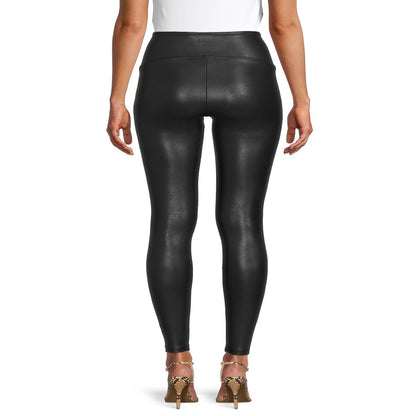 Time and Tru Women's Faux Leather Leggings, Sizes S-3XL