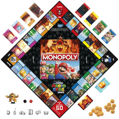 Monopoly the Super Mario Bros. Movie Edition Kids Board Game, Includes Bowser Token