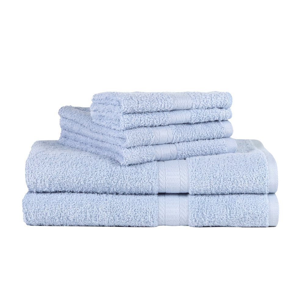  Solid 6-Piece Bath Towel Set, School Grey