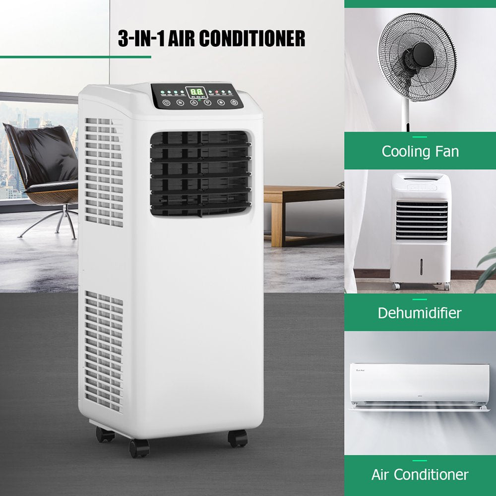 Costway 5500 BTU (9000 BTU ASHRAE) Portable Air Conditioner & Dehumidifier Function Remote W/ Window Kit