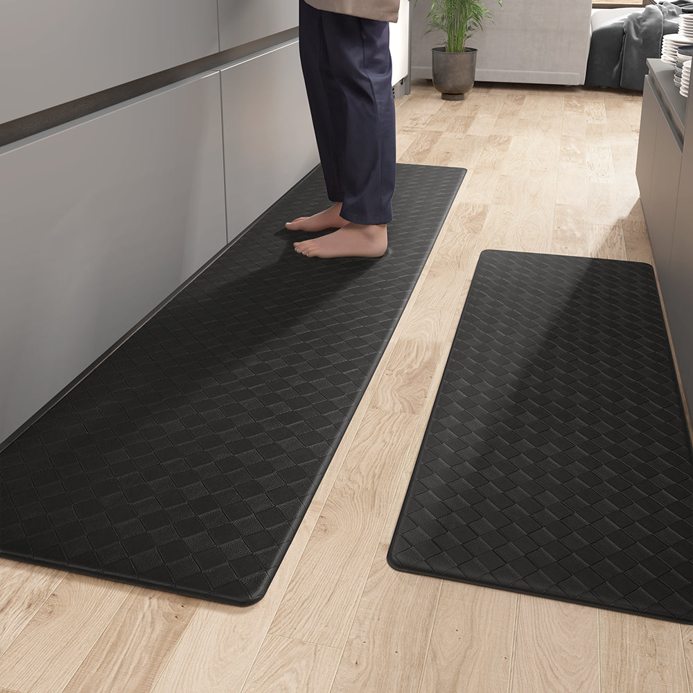  Kitchen Mat Cushioned anti Fatigue Kitchen Rugs Waterproof Non-Slip Comfort Standing Mat for Kitchen, Floor, Office, Sink, Black, 17" X 47"