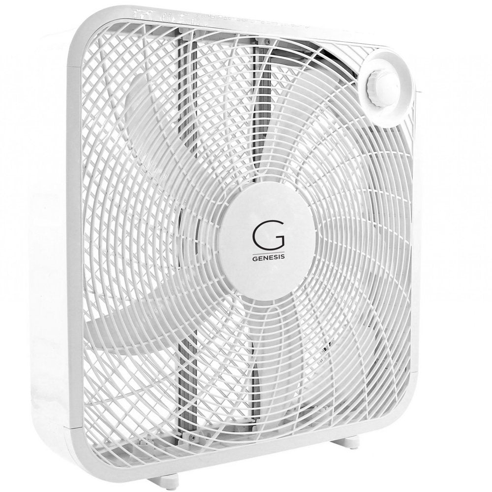 Genesis 20" 3 Speed Box Fan with Max Cooling Technology, G20BOX-WHT, White