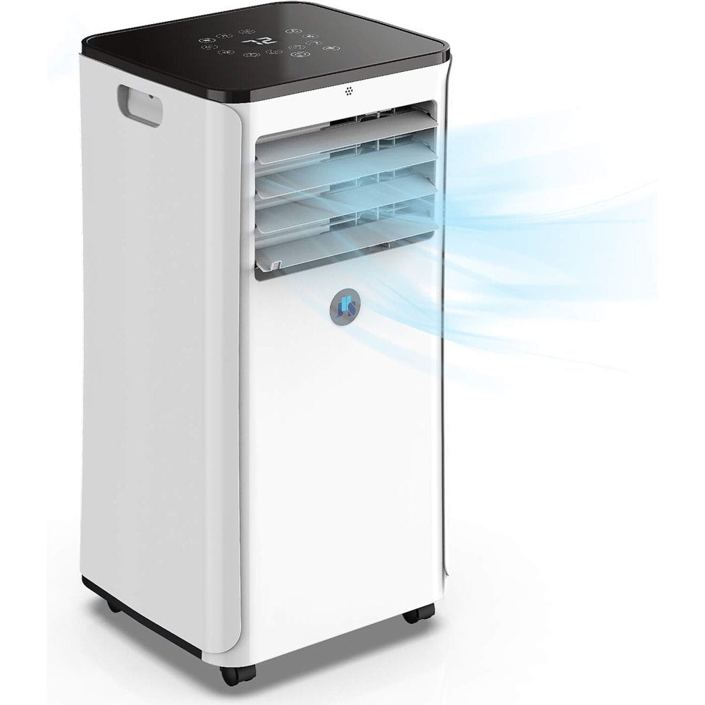 JHS 3-In-1 Portable Air Conditioner with Dehumidifer, Fan | Remote Control | for Rooms up to 450 Sq.Ft | LED Display | 24H Timer | Wheels | White | A018C-08KR