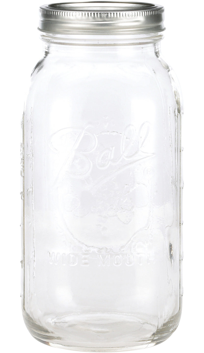 Ball Wide Mouth 64oz Half Gallon Mason Jars with Lids & Bands, 6 Count