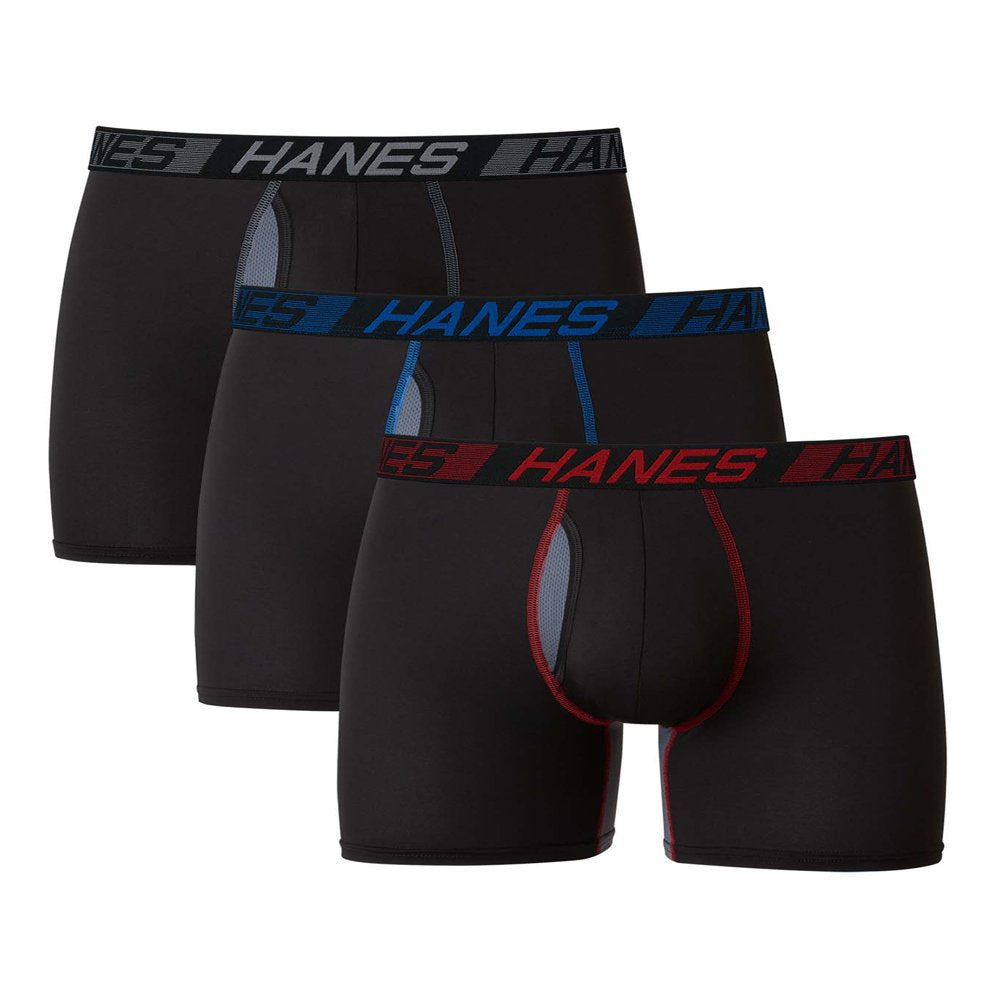 Hanes X-Temp Total Support Pouch Men's Trunks, Anti-Chafing Underwear, 3-Pack