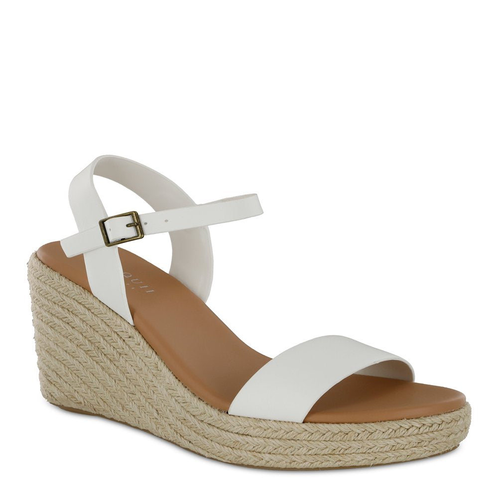 ELOQUII Elements Women's Wide Width Raffia Wedge Sandals