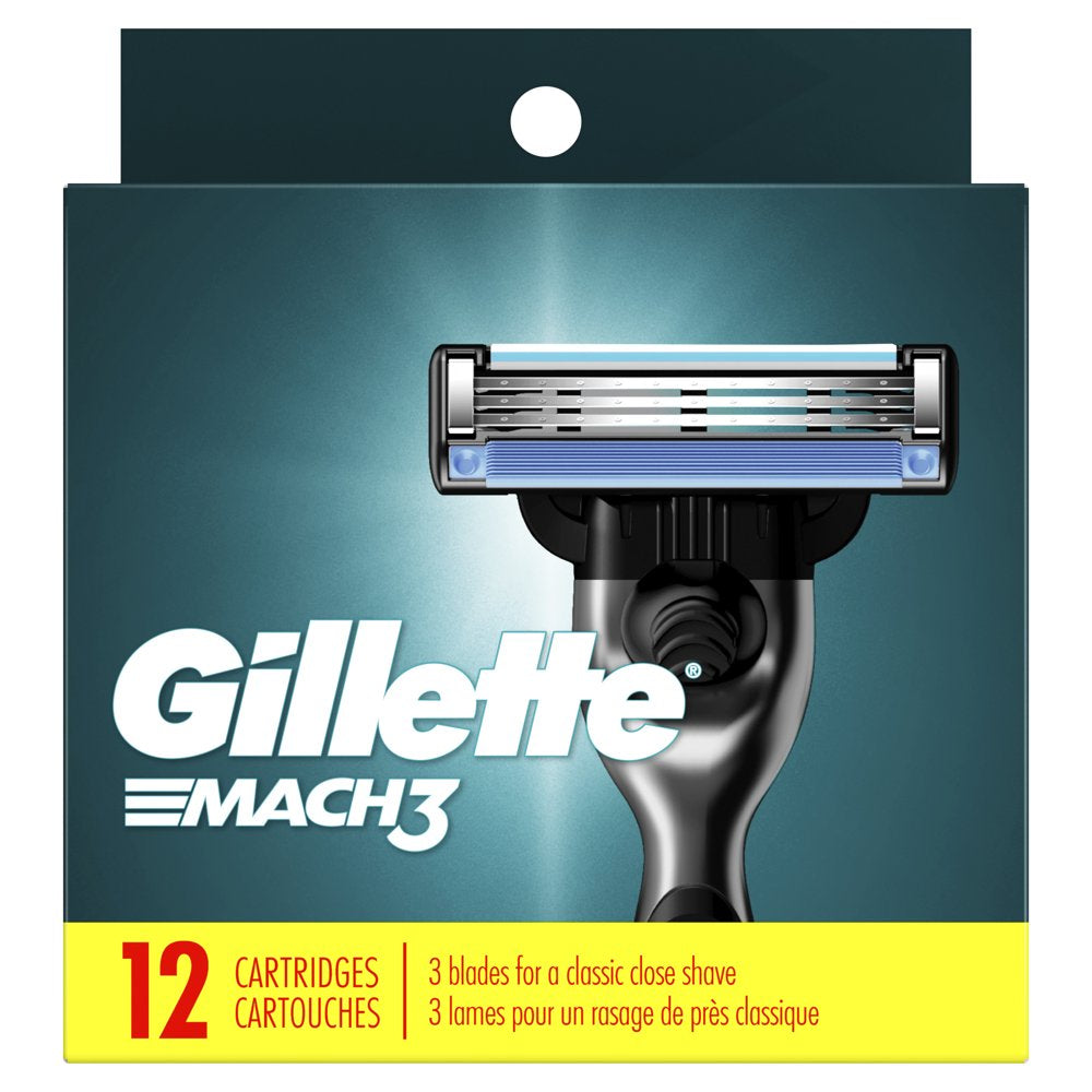 Gillette Mach3 Men's Razor Blades, 12 Blade Refills