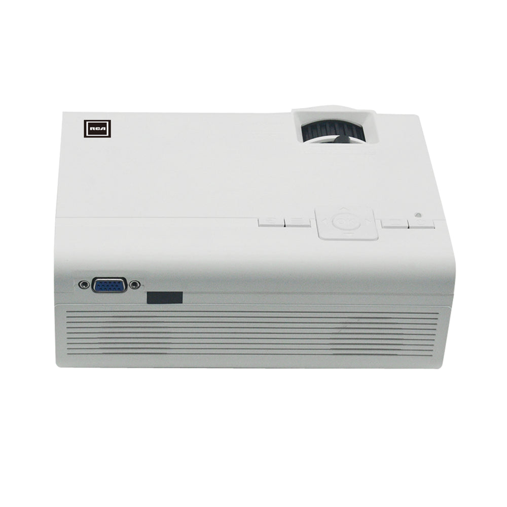 RCA 480P LCD Home Theater Projector - Up to 130" RPJ136, 1.5 LB, White