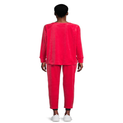 Time and Tru Women's Velour Top and Pants Set, 2-Piece, Sizes S-XXXL