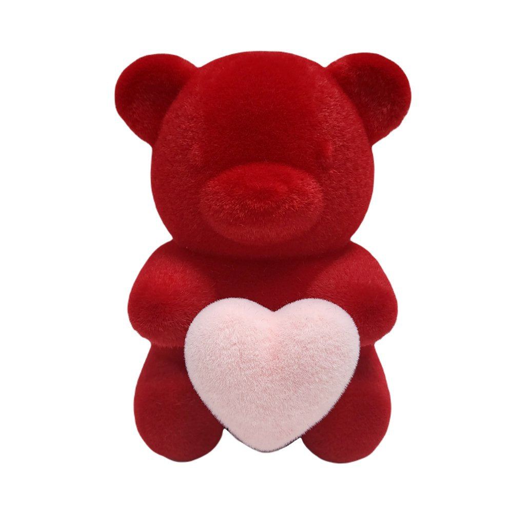 Valentine's Day 8 in Large Flocked Blue Bear Decor by Way To Celebrate