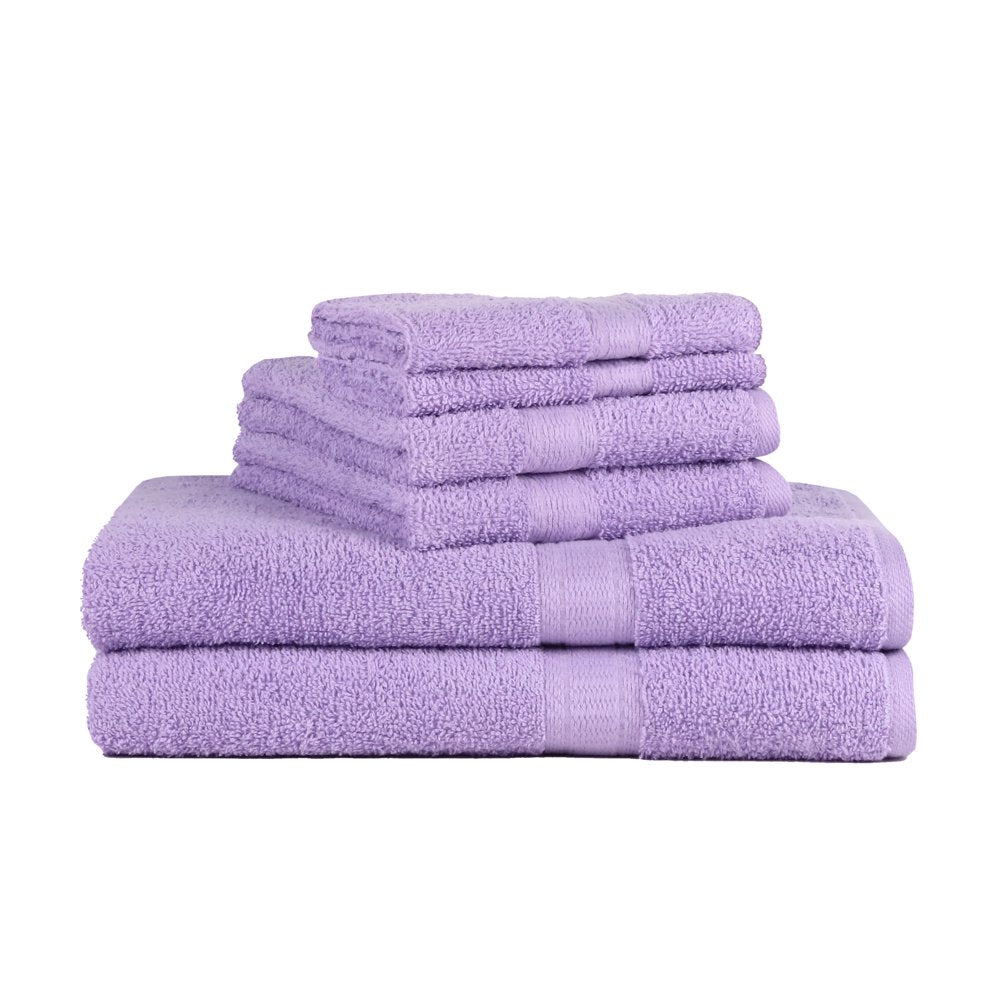  Solid 6-Piece Bath Towel Set, School Grey