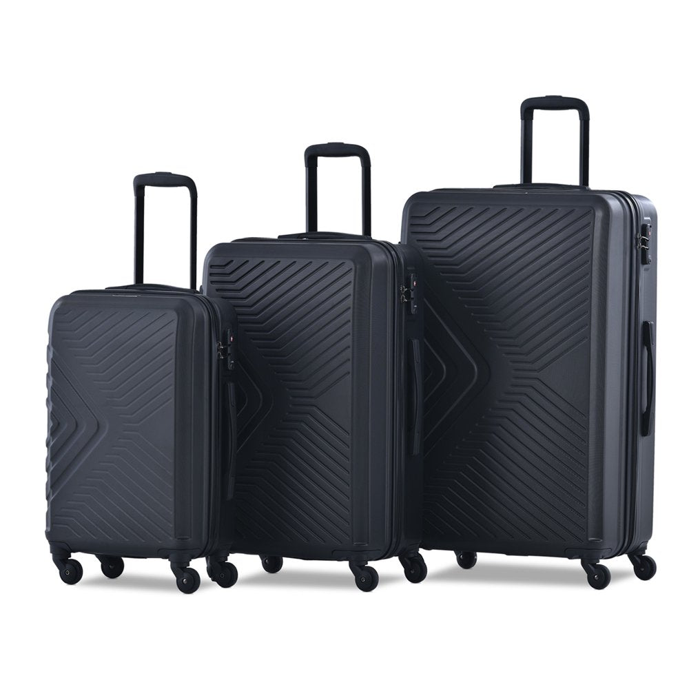 Travelhouse 3 Piece Luggage Set Hardshell Lightweight Suitcase with TSA Lock Spinner Wheels 20x24x28 Inches