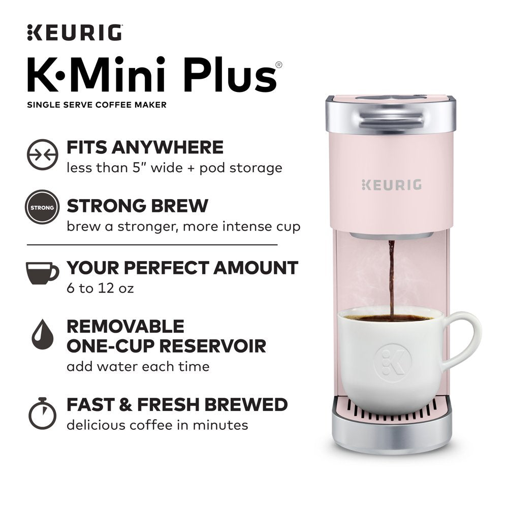 Keurig K-Mini plus Single Serve K-Cup Pod Coffee Maker, Dusty Rose