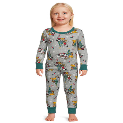 Disney Mickey Mouse Toddler Unisex Long Sleeve Top and Pants, 2-Piece Pajama Set, Sizes 12M-5T