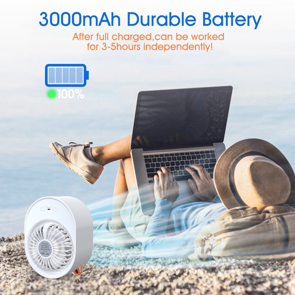 Ifanze Portable Air Conditioners, Rechargeable Personal Mini Air Conditioner Fan with Humidifier, Mini Evaporative Air Cooler for Room Bedroom Office Desk