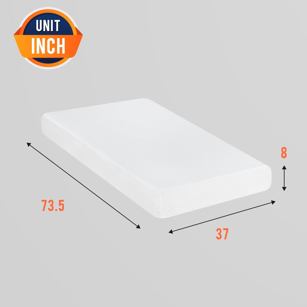 FDW Memory Foam Mattress 8 inch Twin Size Gel Mattress for Cool Sleep Pressure Relief CertiPUR-US Certified/Pressure Relieving