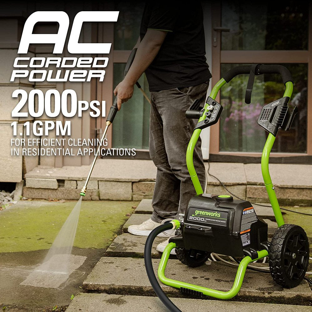 Greenworks 2000 PSI 1.1 GPM Cold Water Electric Pressure Washer