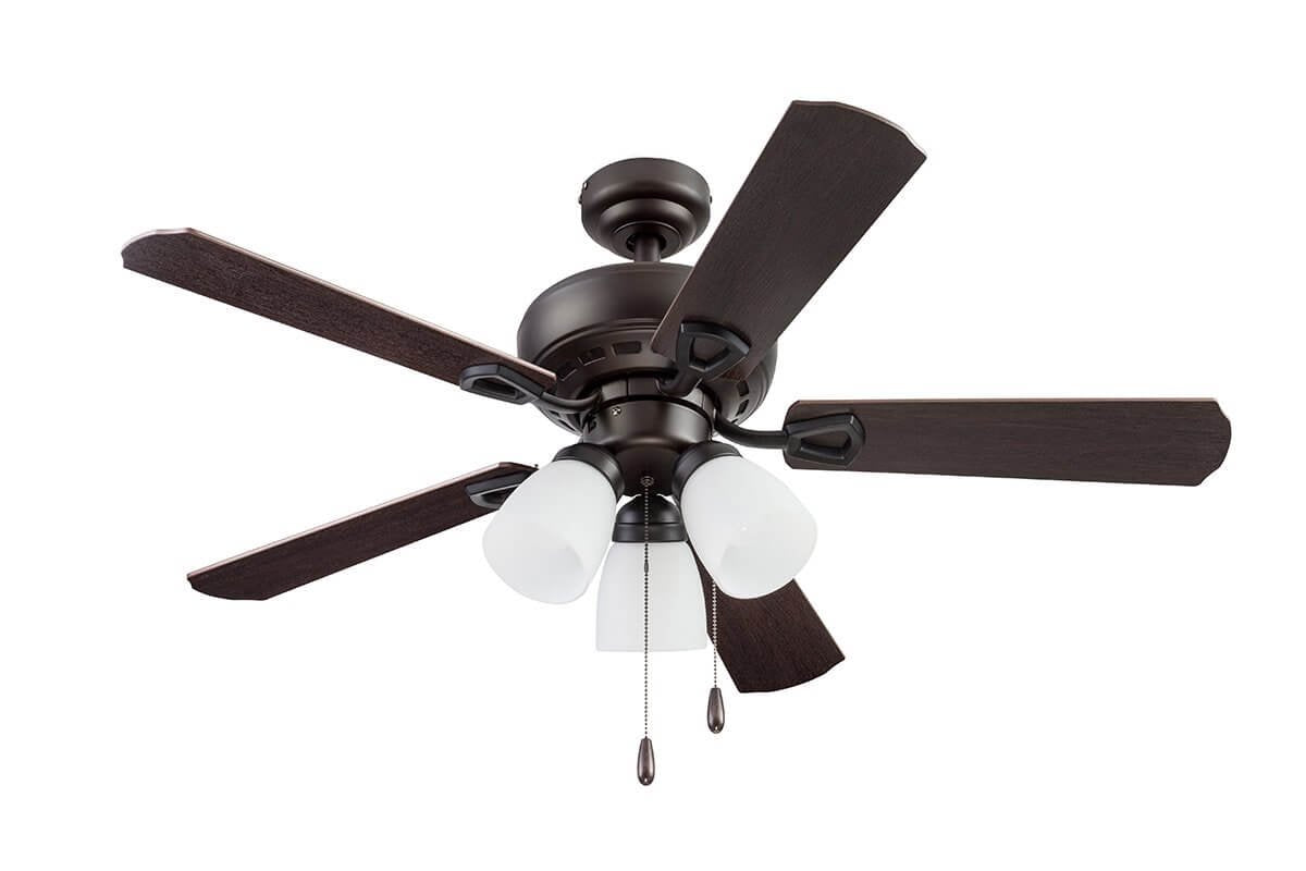 Prominence Home Miller Park 44" Bronze LED Ceiling Fan with 5 Blades, Pull Chains & Reverse Airflow