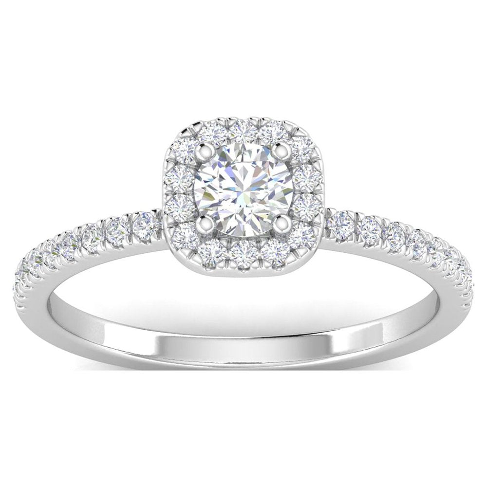 1/2ctw Diamond Halo Engagement Ring in 10k White Gold