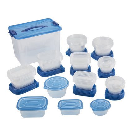  92 Piece Food Storage Variety Value Set, Blue Lids