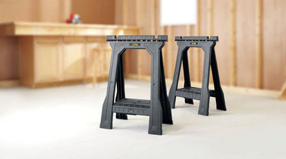  32" H x 22-1/2" W x 5" D Folding Sawhorse 800 lb. Black 1 pair