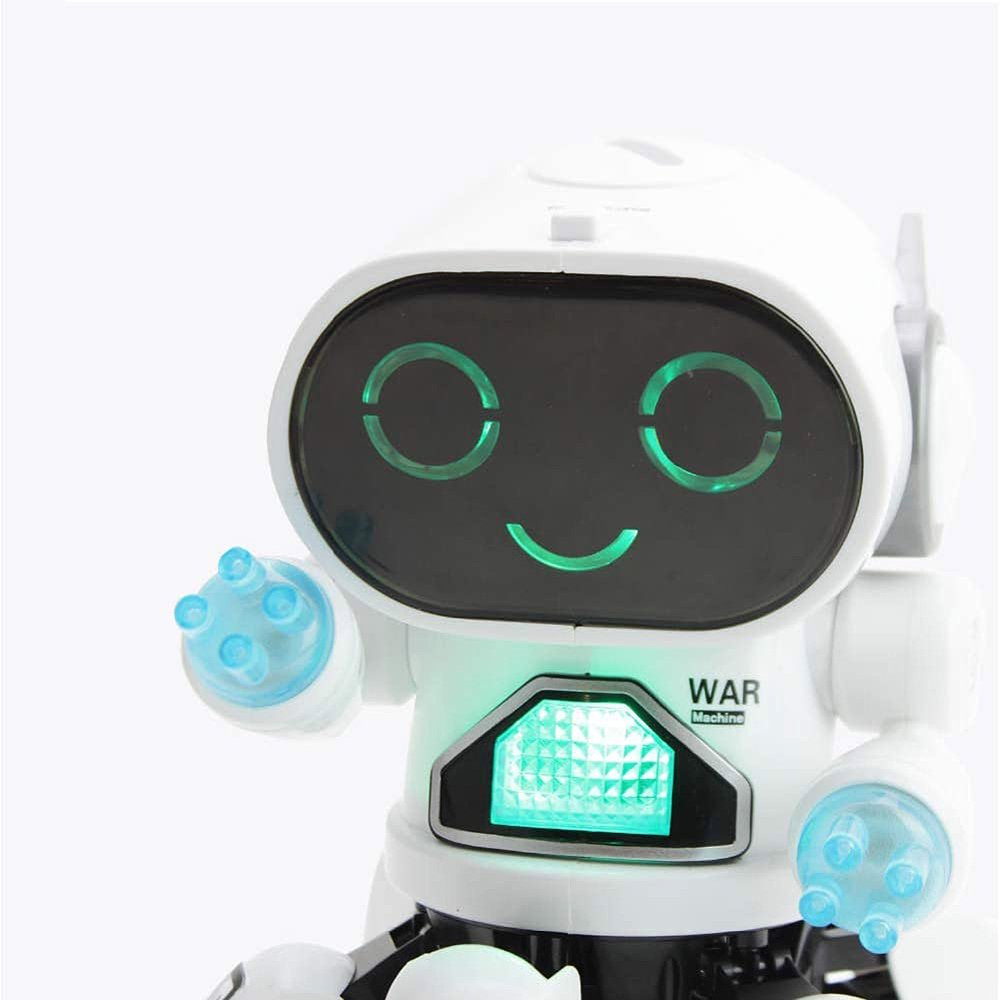 Robot Toys for Kids, Electronic Walking Dancing Robot Toy with Flashing Lights and Music, White