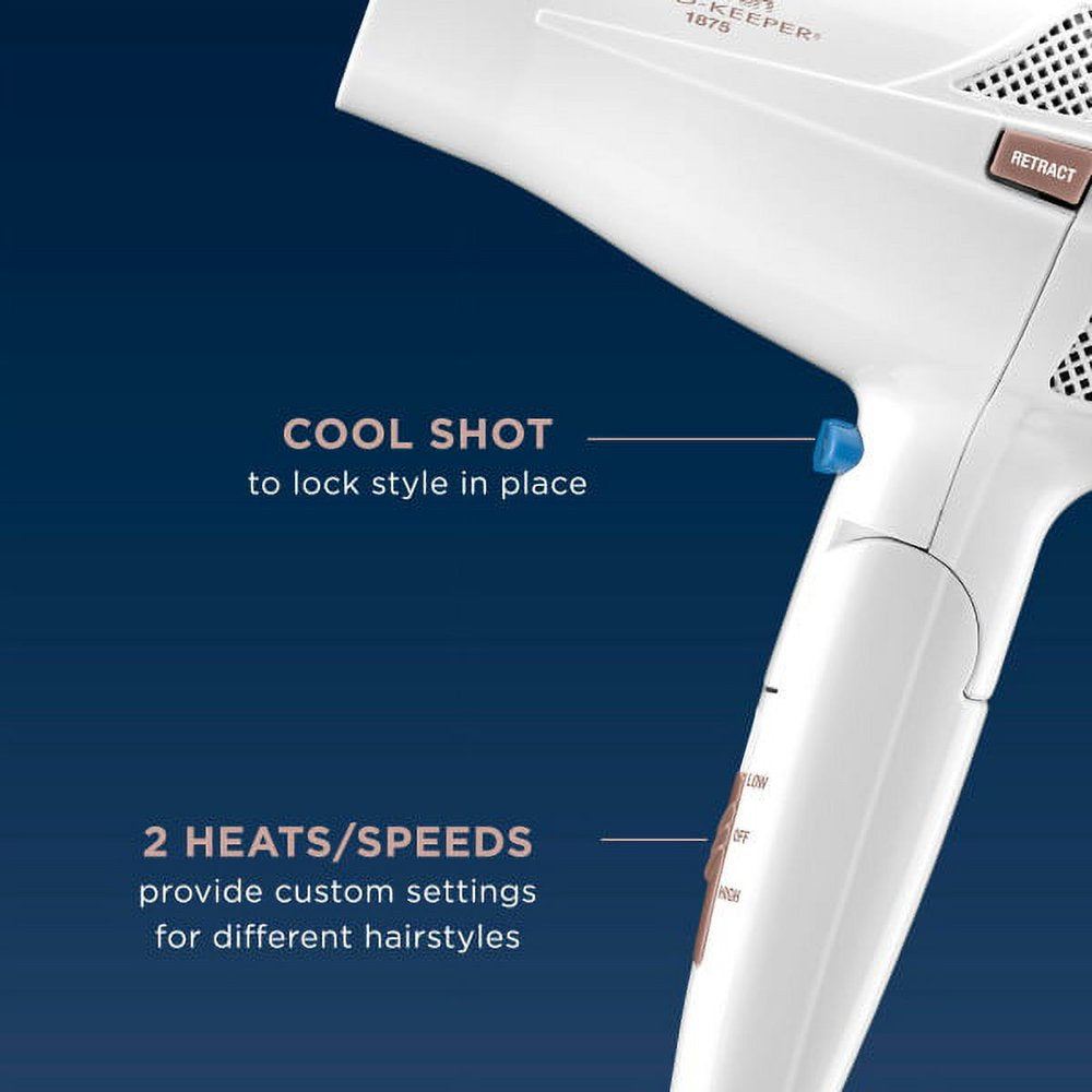 Conair Frizz-Reducing Conair Double Ceramic Travel Hair Dryer, Travel Light And Help Fight Frizz 289DCM