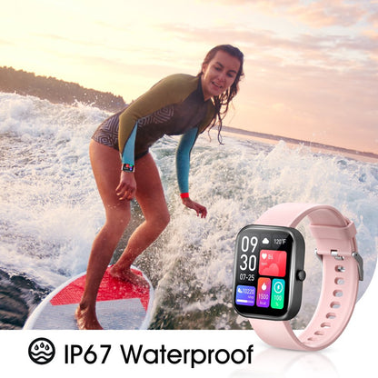 Smart Watch for Android and iPhone Ifanze Fitness Tracker Health Tracker IP68 Waterproof Smartwatch for Women Men Pink