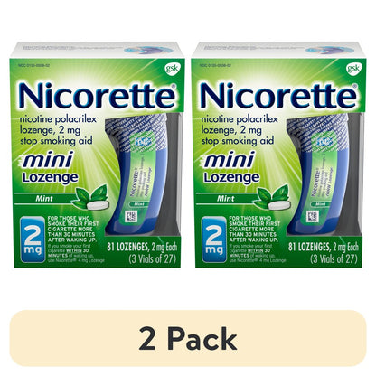 Nicorette Mini Nicotine Lozenges Stop Smoking Aid 2 Mg Mint - 81 Ct