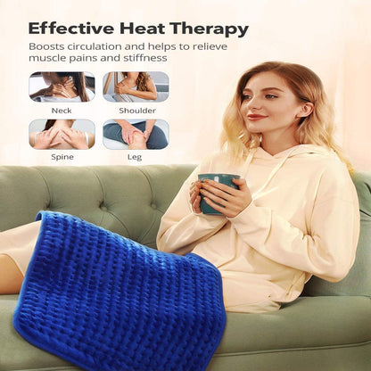 VIPEX Heating Pad for Fast Pain Relief, 33'' x 17'' x 0.4'' Electric Heating Pad 6 Settings, Blue