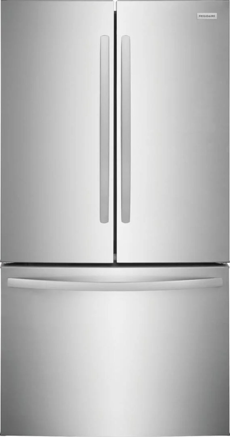 Frigidaire FRFN2823AS 36 inch French Door Refrigerator with 28.8 cu. ft. Capacity LED Lighting Glass Shelves Automatic Defrost Auto Close Freezer Drawer Door Ajar Alarm Ice Maker Energy Star Sabbath M