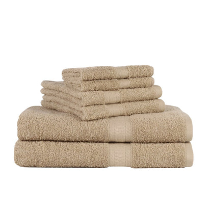  Solid 6-Piece Bath Towel Set, School Grey