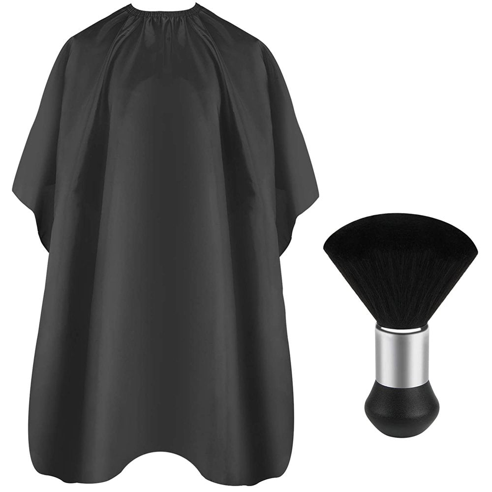  Professional Hair Cutting Cape with Neck Duster Brush Salon Barber Cape Accessories