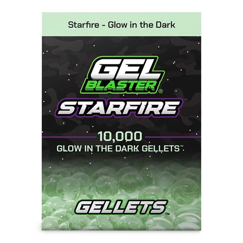 (2 pack) Gel Blaster Starfire Gellets Water Bead Blaster Ammo, Non-Toxic & Mess-Free, 10k Count, Glow-in-the-Dark