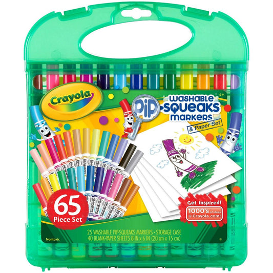 Crayola Pip Squeaks 25 Washable Markers Set with Paper, Holiday Gift for Kids, Stocking Stuffer, Ages 4+