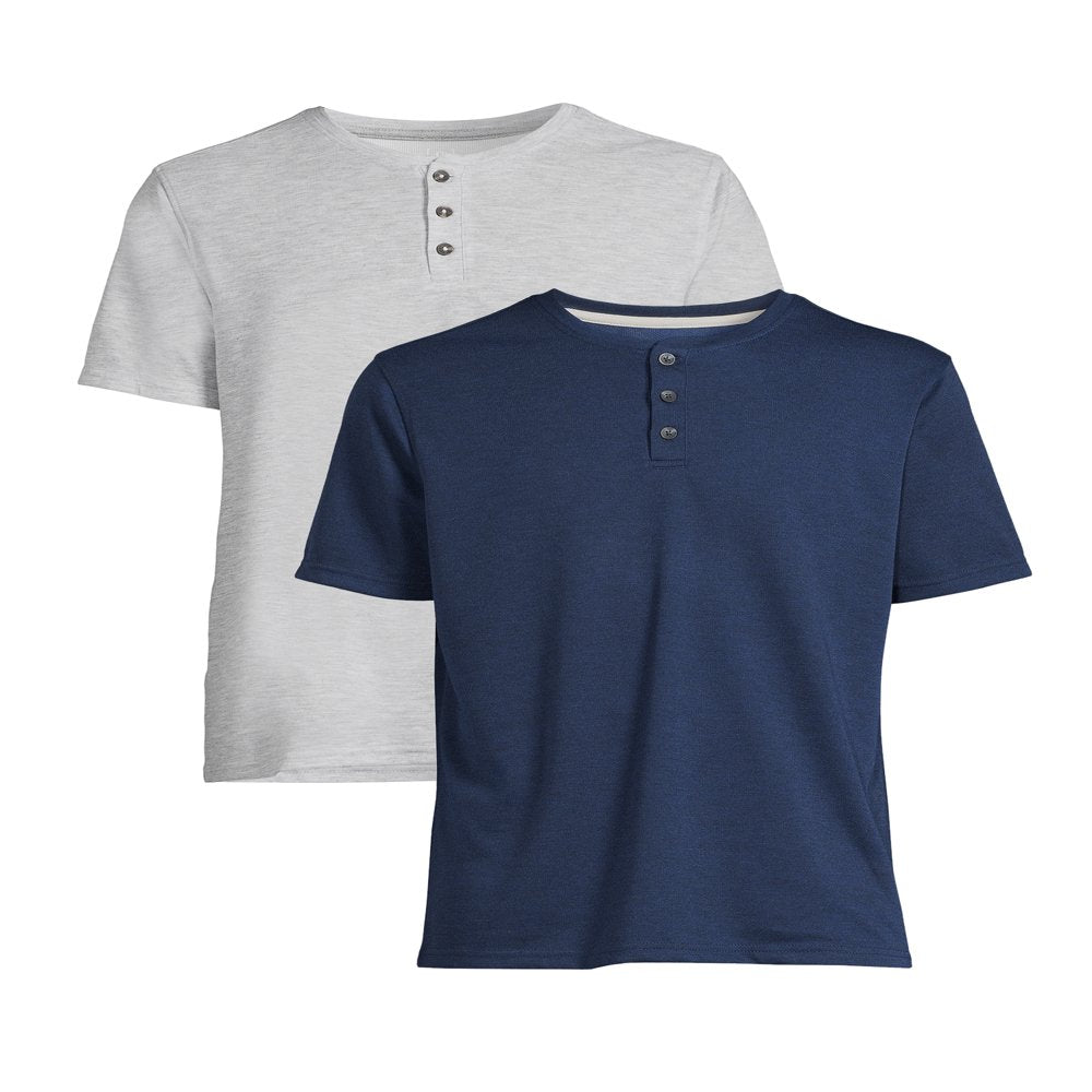 George Men'S Henley Tee with Short Sleeves, 2-Pack