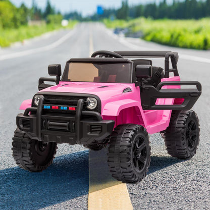 Zimtown Ride On Car Truck, 12V Battery Electric Kids Toy with Remote Control, LED Lights and Realistic Horns, Pink