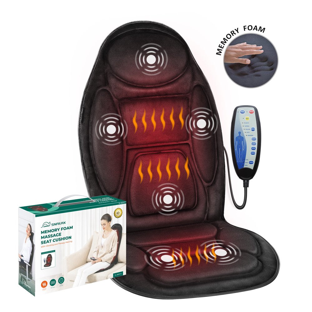 Snailax Memory Form Vibration Back Massager with Heat, Massage Chair Pad for Soothing and Relaxing, Gifts