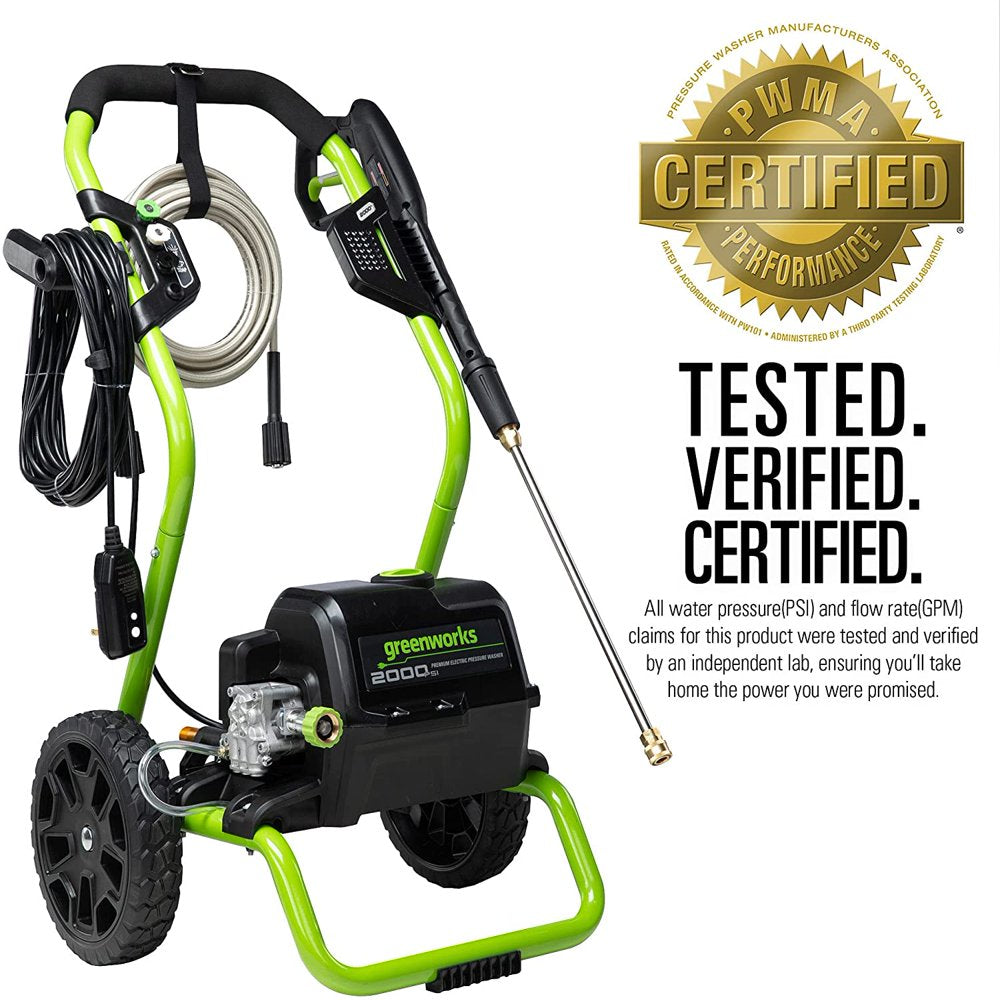 Greenworks 2000 PSI 1.1 GPM Cold Water Electric Pressure Washer