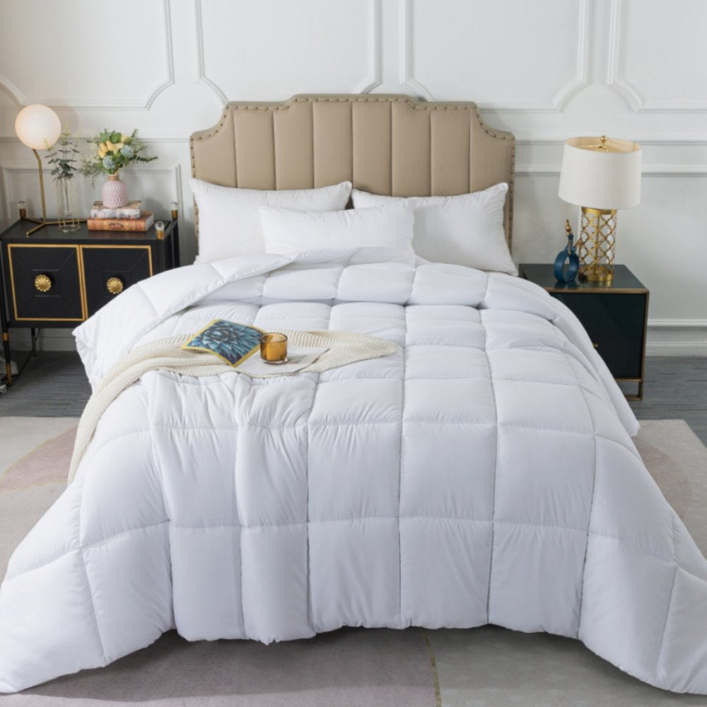 Downcool (88x92) Full/Queen All Season Down Alternative Comforter, White | Ultra Soft, Hypoallergenic, Hotel-Quality Quilted Duvet Insert