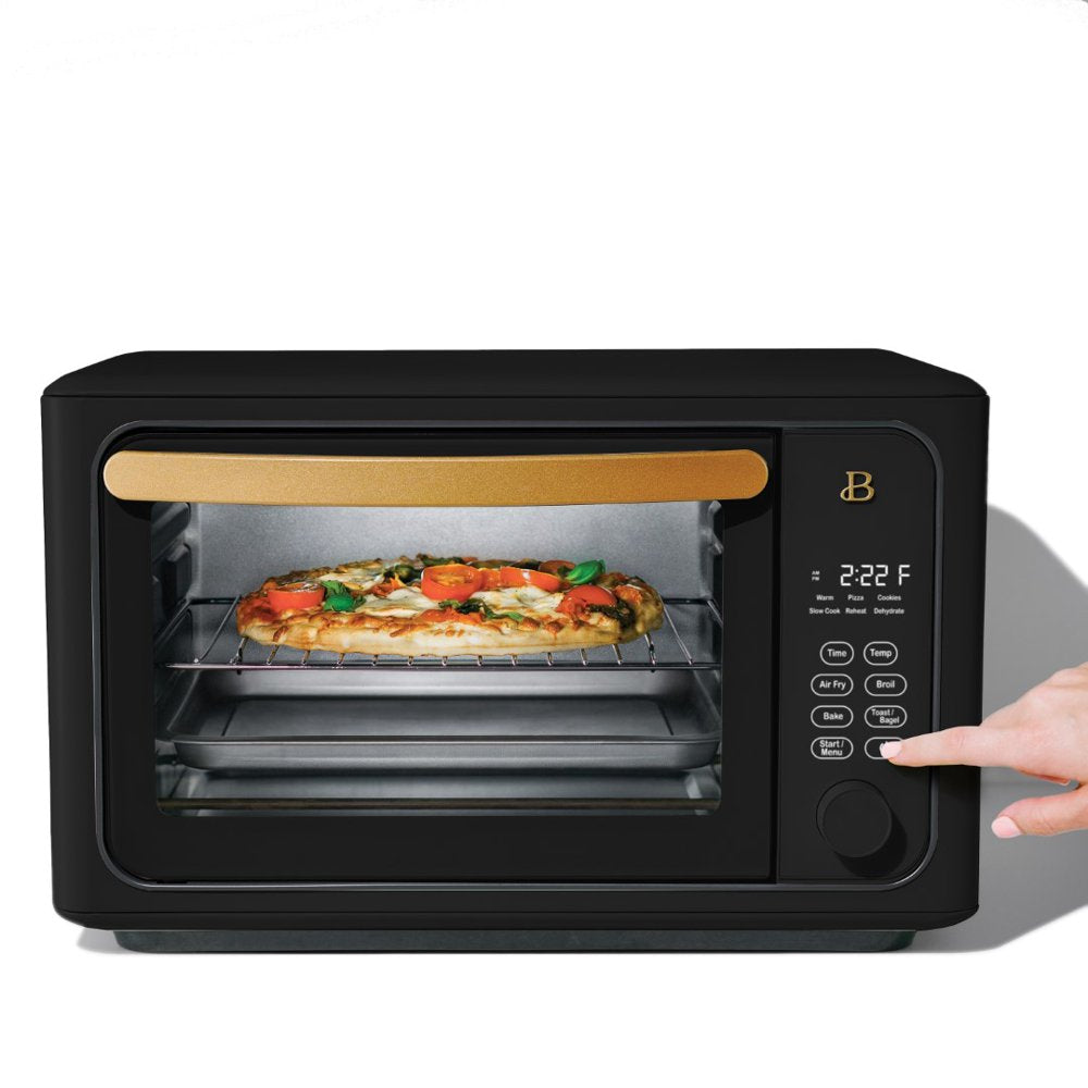 Beautiful 6 Slice Touchscreen Air Fryer Toaster Oven, Black Sesame by Drew Barrymore