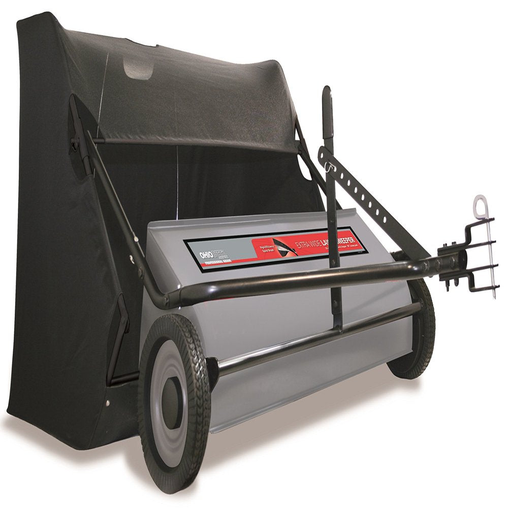 Ohio Steel 50 Inch 26 Cu. Ft. Tow Pull Behind Leaf Yard Lawn Sweeper Collector