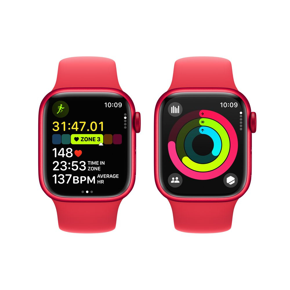 Apple Watch Series 9 GPS 41mm Red Aluminum Case with Red Sport Band - M/L