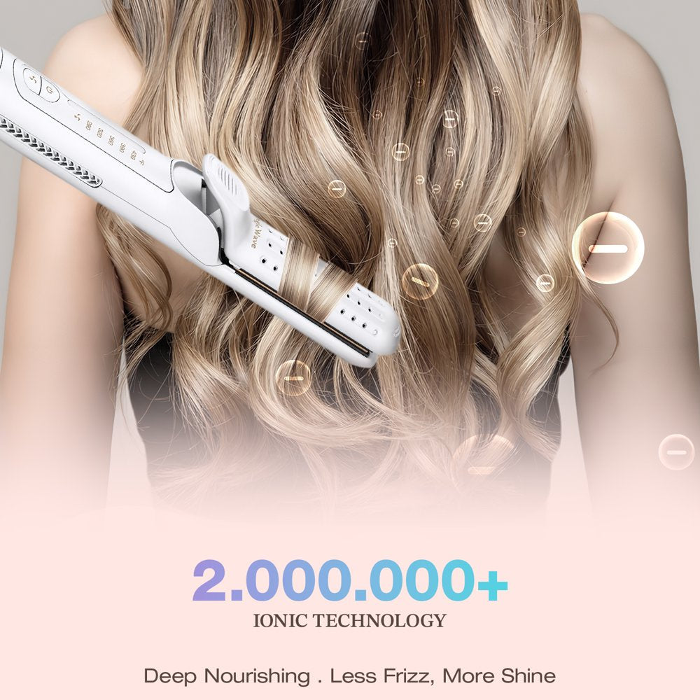 Jungle Wave Airflow Styler Hair Straightener and Curler - Ionic Flat Iron Curling Iron with 360° Cool Air Vents