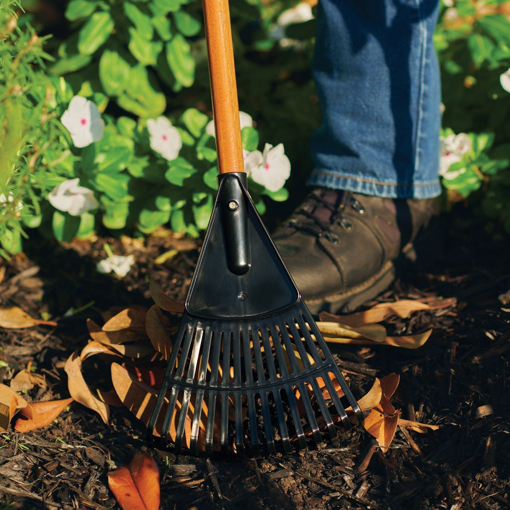 Expert Gardener 8-inch Wood & Poly Shrub Leaf Rake