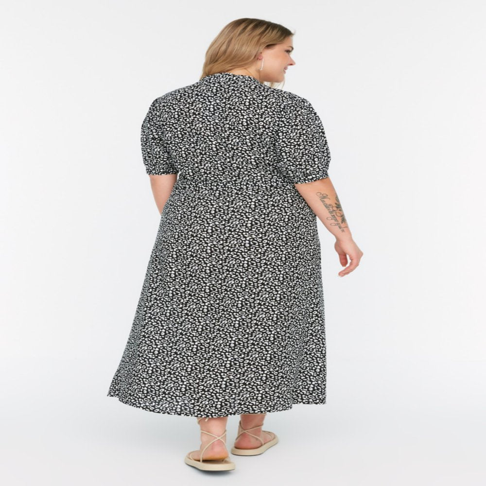  Womens plus Size Maxi Basic Relaxed Fit Woven plus Size Dress