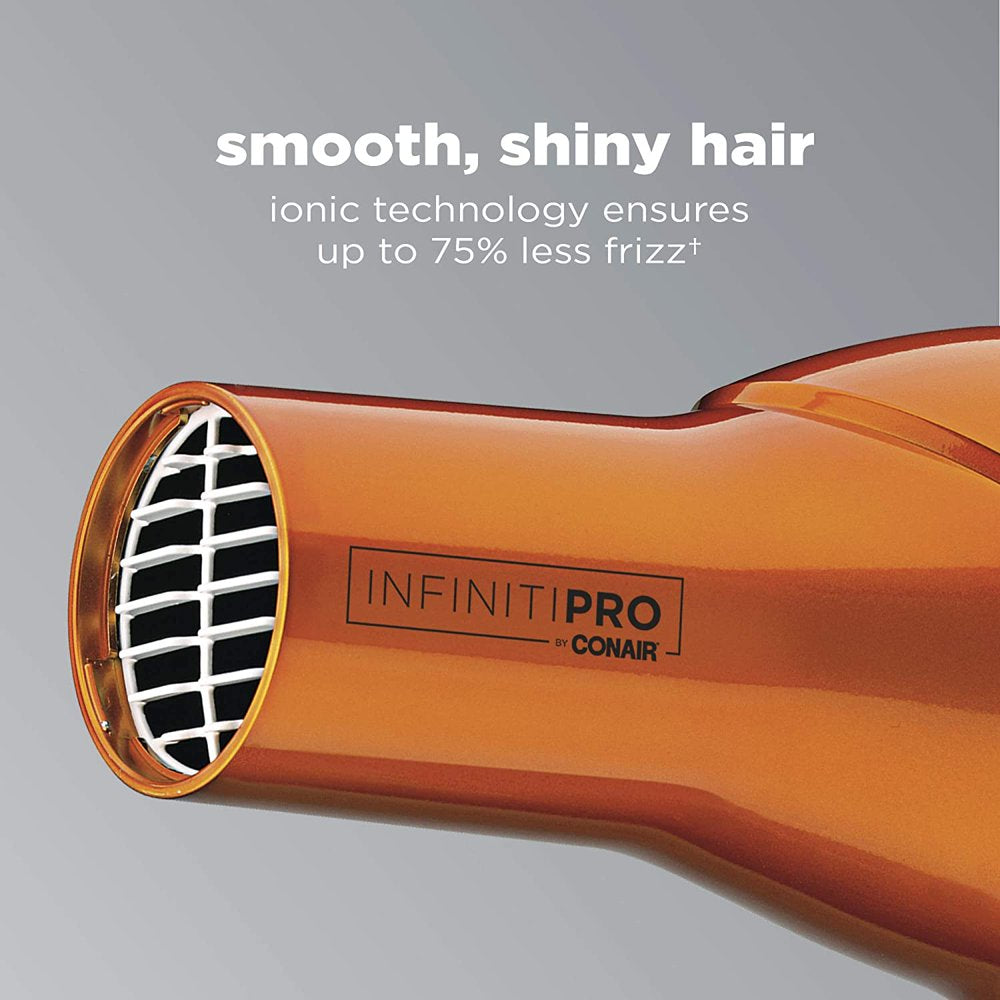 InfinitiPRO by Conair Ionic Ceramic Hair Dryers, Orange with Concentrator and Diffuser