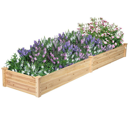 Costway Wooden Vegetable Raised Garden Bed Backyard Patio Grow Flowers Planter